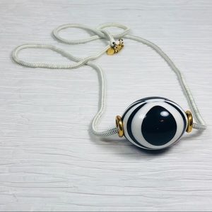 Vintage DVF Black & White Zebra Style Necklace